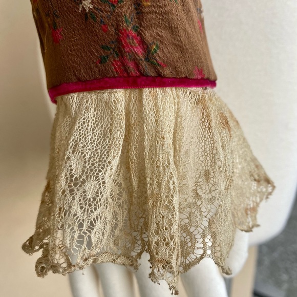 Antique Floral Silk Blouse Edwardian Lace S Delicate As Is - Picture 4 of 11